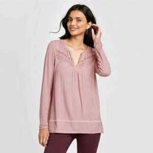 Knox Rose Dusty Pink Peasant Blouse Worn By Barbara In Terrifier 2 Medium